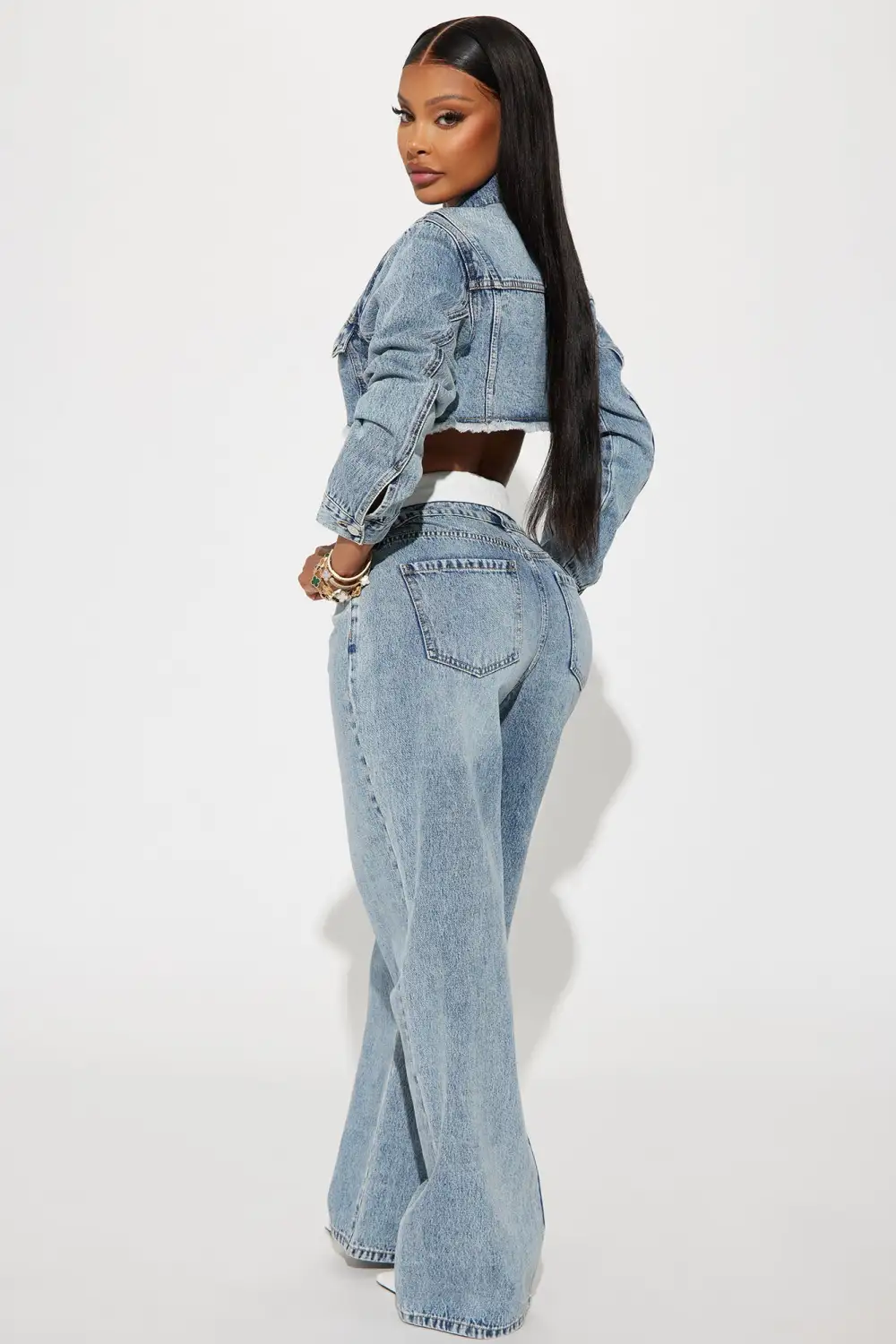 Nori Denim Washed Pant Set - Medium Wash
