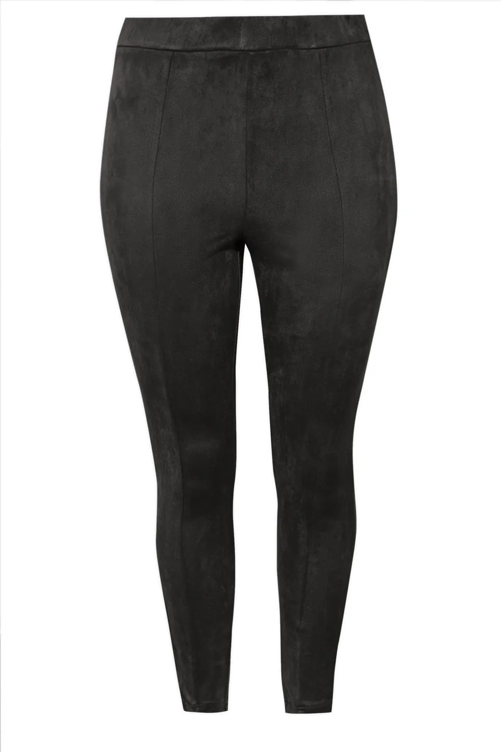 YOURS Curve Charcoal Grey Stretch Soft Touch Faux Suede High Waisted Leggings