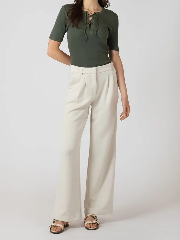 Wide Leg Knit Pull-On Trouser