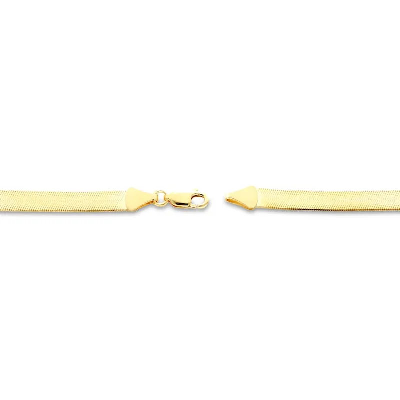 Solid Herringbone Chain Necklace 10K Yellow Gold 20