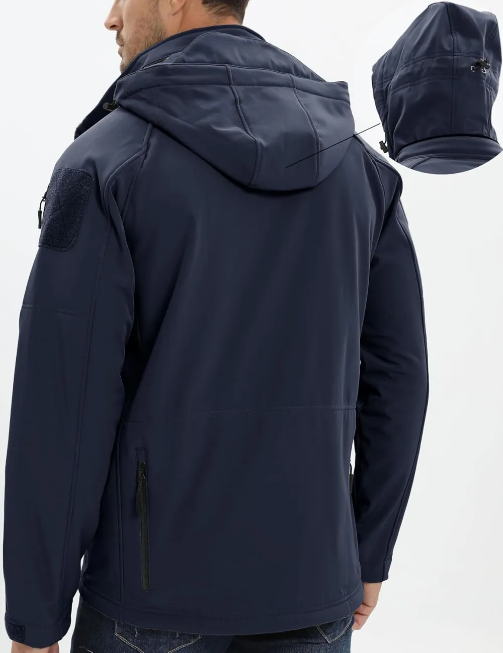 Men's Tactical Jacket 8 Pockets Water Resistant Jacket Softshell Fleece Lined Jacket Winter Coats Ski Jacket