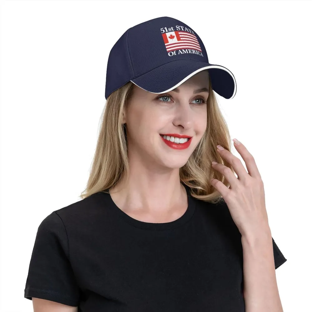 51st State Make Canada 51st State Hat Make America Canada Great Again Hat Cap for Men Women Black
