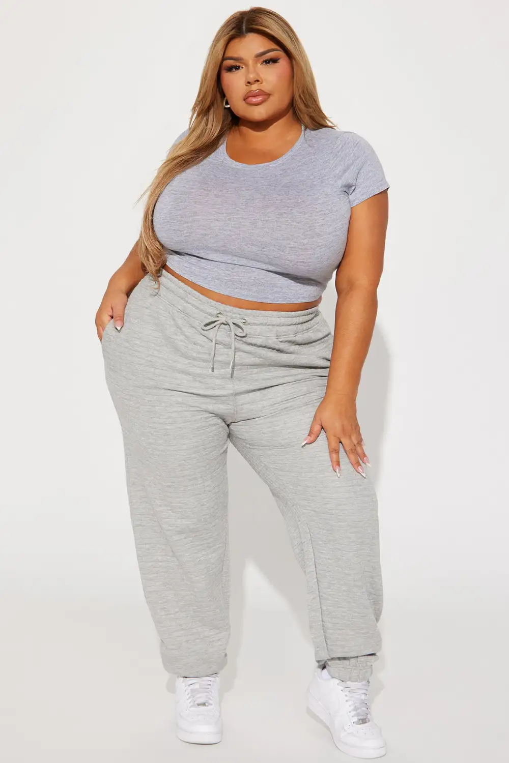 Judia Crew Neck Top - Heather Grey