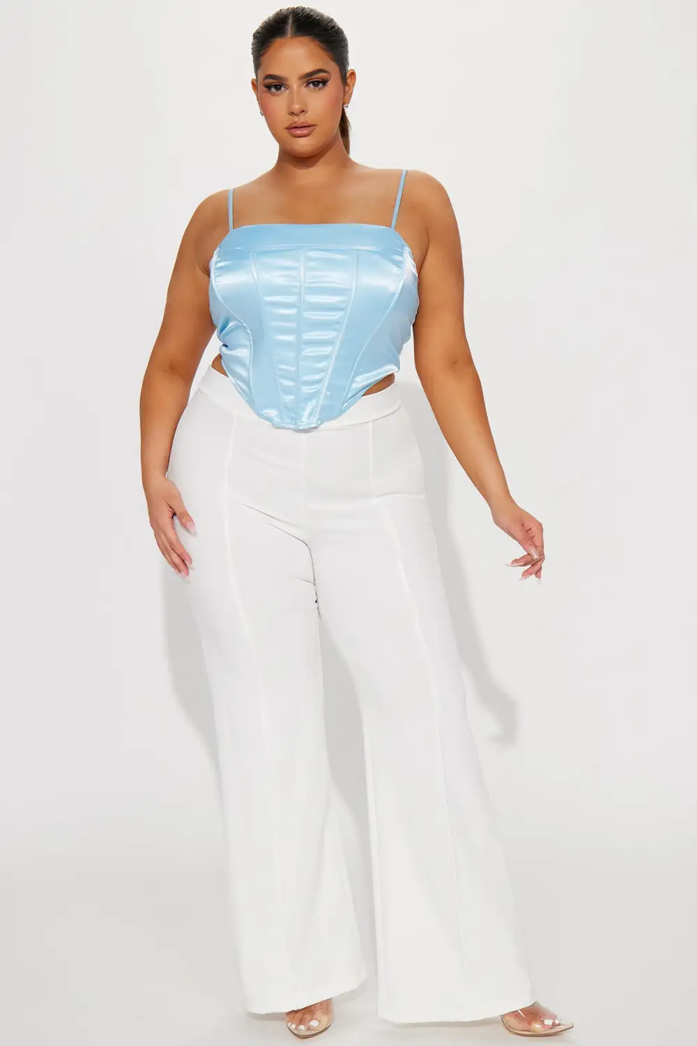 Zaidie Satin Corset Top - Blue