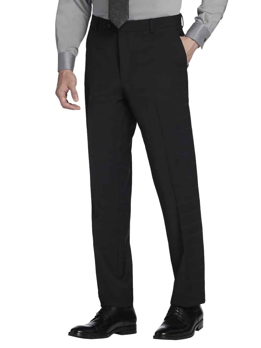 Awearness Kenneth Cole Modern Fit Wool Blend Windowpane Suit Pants