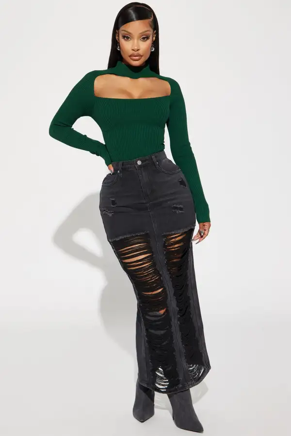 Jodeci Sweater Bodysuit - Hunter