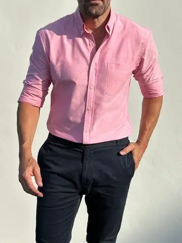 Men’s Zipper Oxford Shirt – Classic Style, Modern Comfort