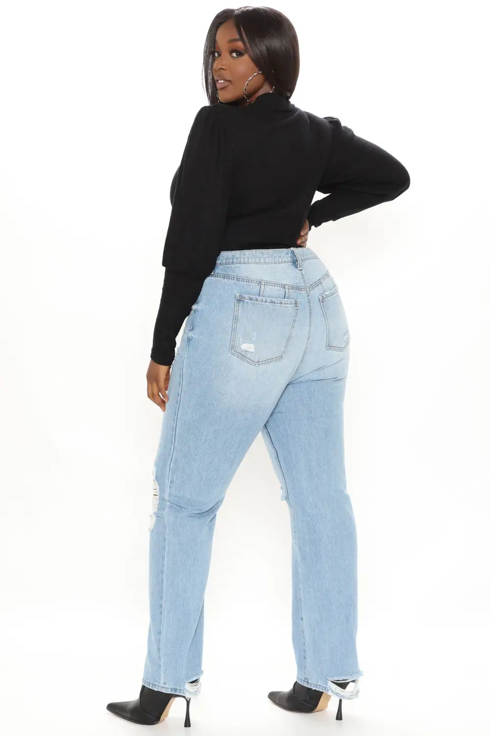 Evermore Balloon Sleeve Top - Black