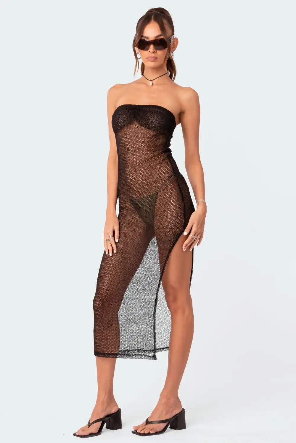 Beachside Sheer Knit Maxi Dress