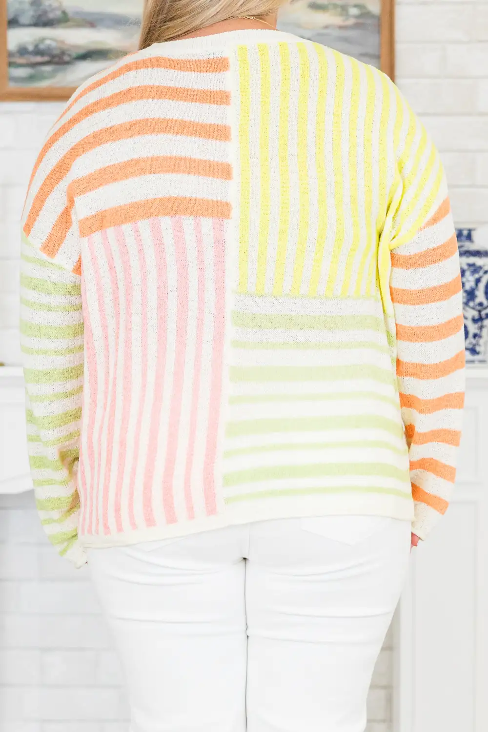 Spring Showers And Flowers Sweater, Lemon Multi