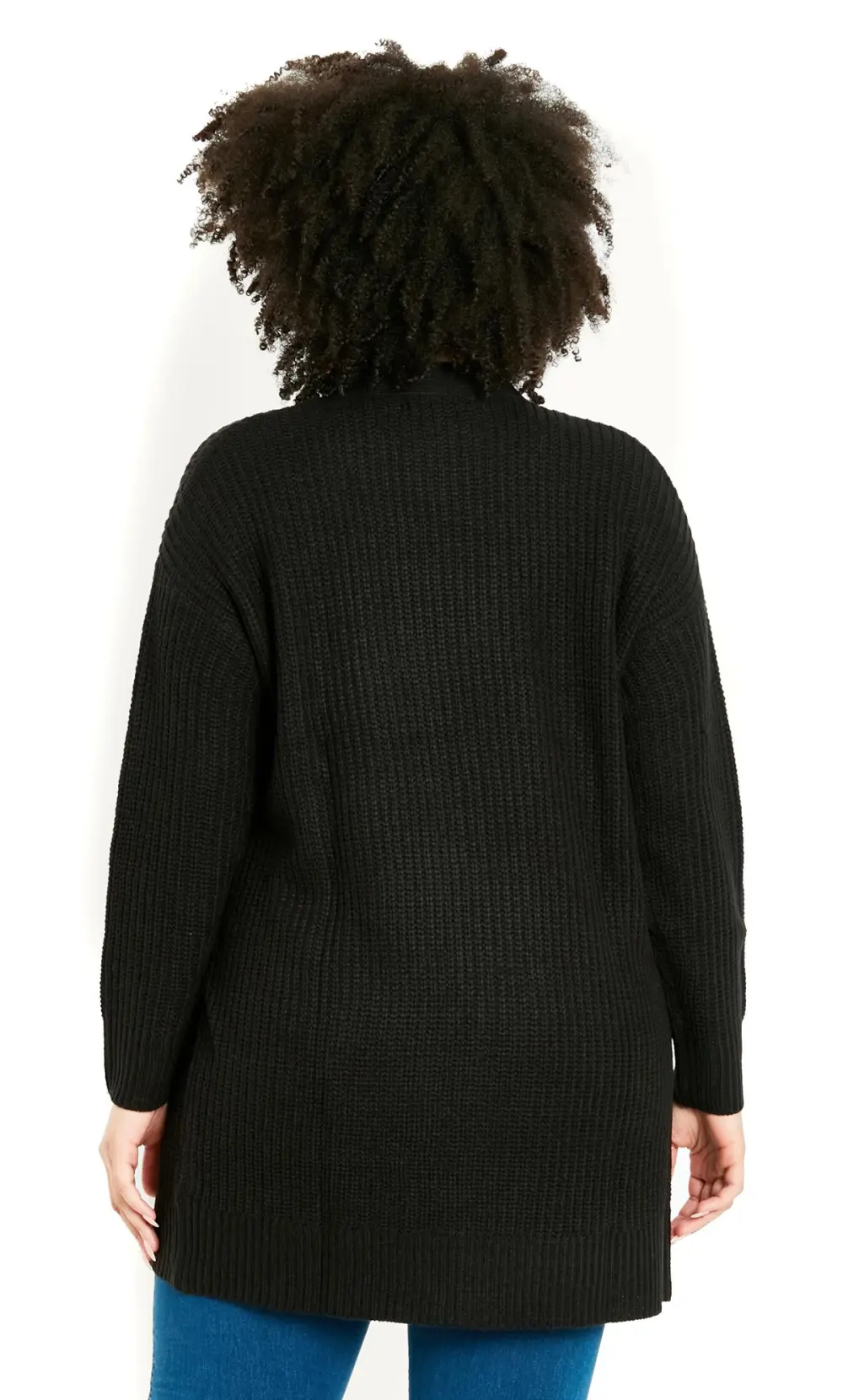 Evans Black & White Colour Block Cardigan