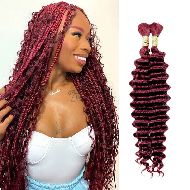 Flash Sale | Deep Wave Braid Hair Bulk 100% Human Hair Extensions Bulk for Braiding 100g