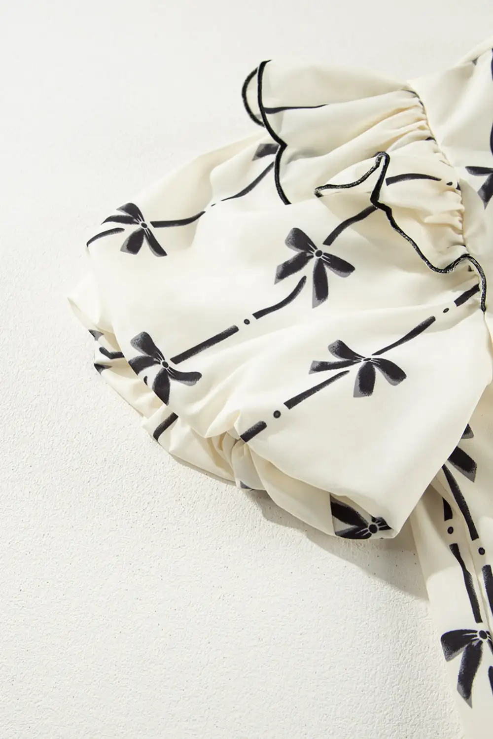Everyday Striped Ruffled Bow Detail Blouse
