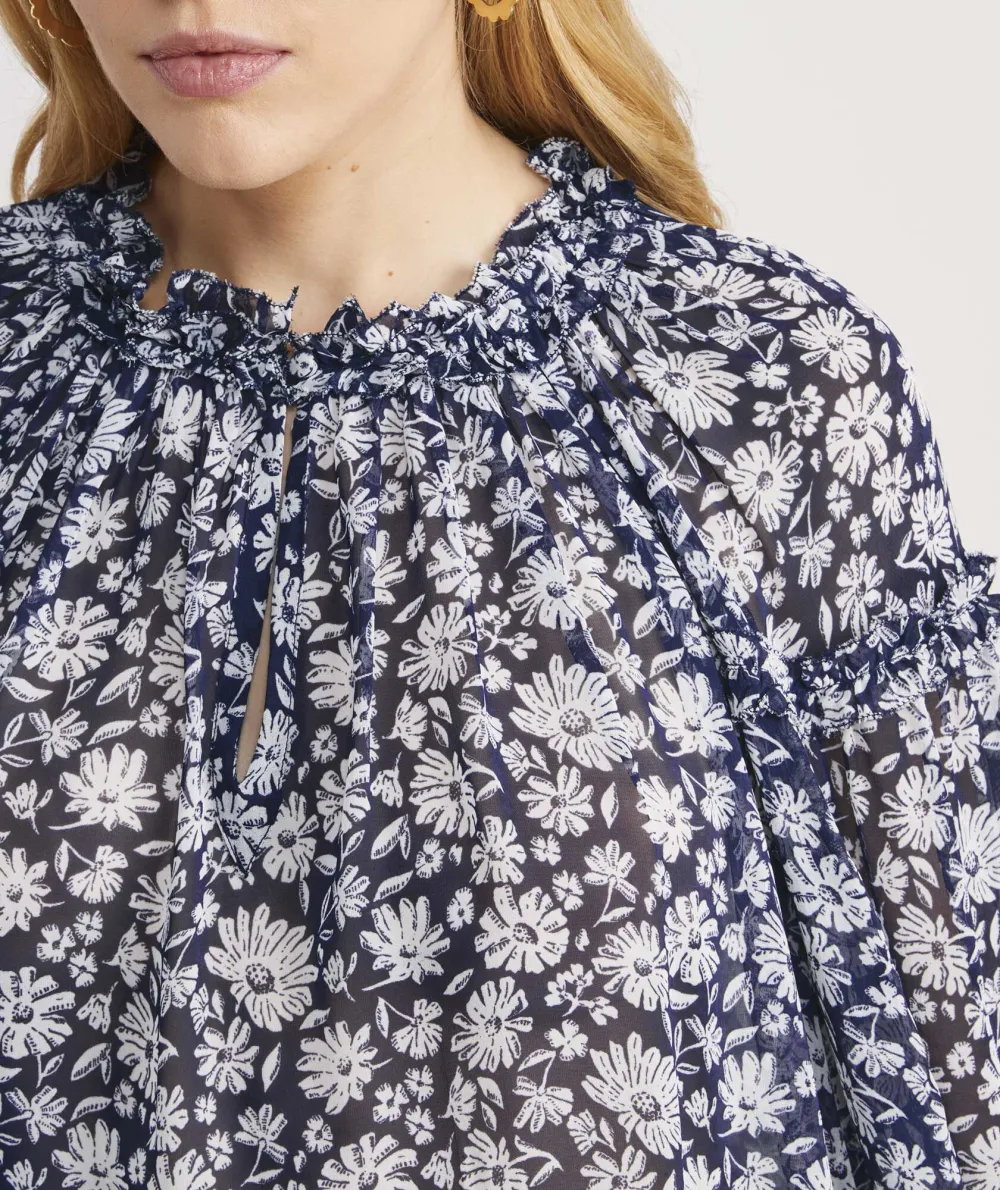 Ivy League Floral Ruffle Popover