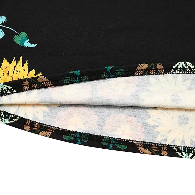 Women's Casual Dress Casual Dress Shift Dress Floral Print Ruched Print Square Neck Mini Dress Fashion Modern Daily Holiday Short Sleeve Regular Fit Black Summer Spring S M L XL XXL