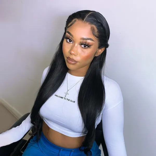 Straight Hair 3 Bundles With 13x6 Lace Frontal Remy Human Hair 4 Bundles With Lace Frontal