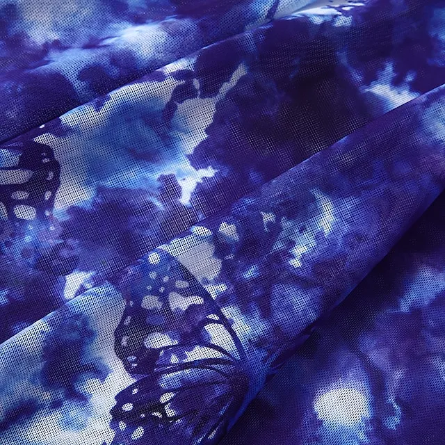 Women's Swimwear Tankini Swim Dress 2 Piece Plus Size Swimsuit Halter 2 Piece Modest Swimwear Push Up Open Back Floral Print Blue Halter V Wire Bathing Suits New Vacation Beach Wear