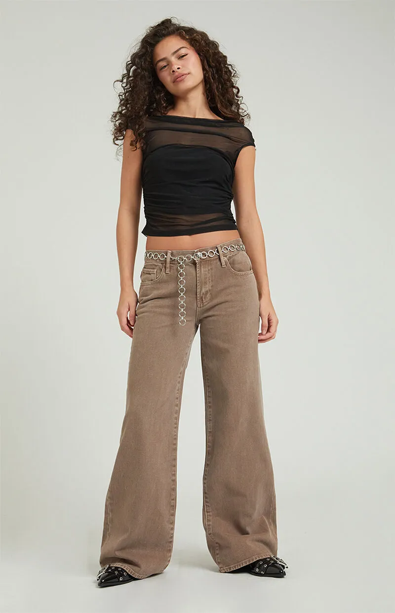 PacSun Brown Low Rise Extreme Baggy Jeans