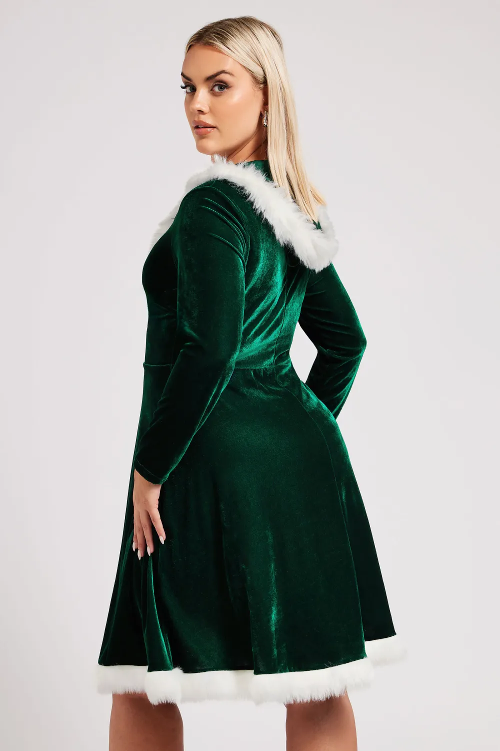 YOURS LONDON Curve Red Velvet Santa Dress