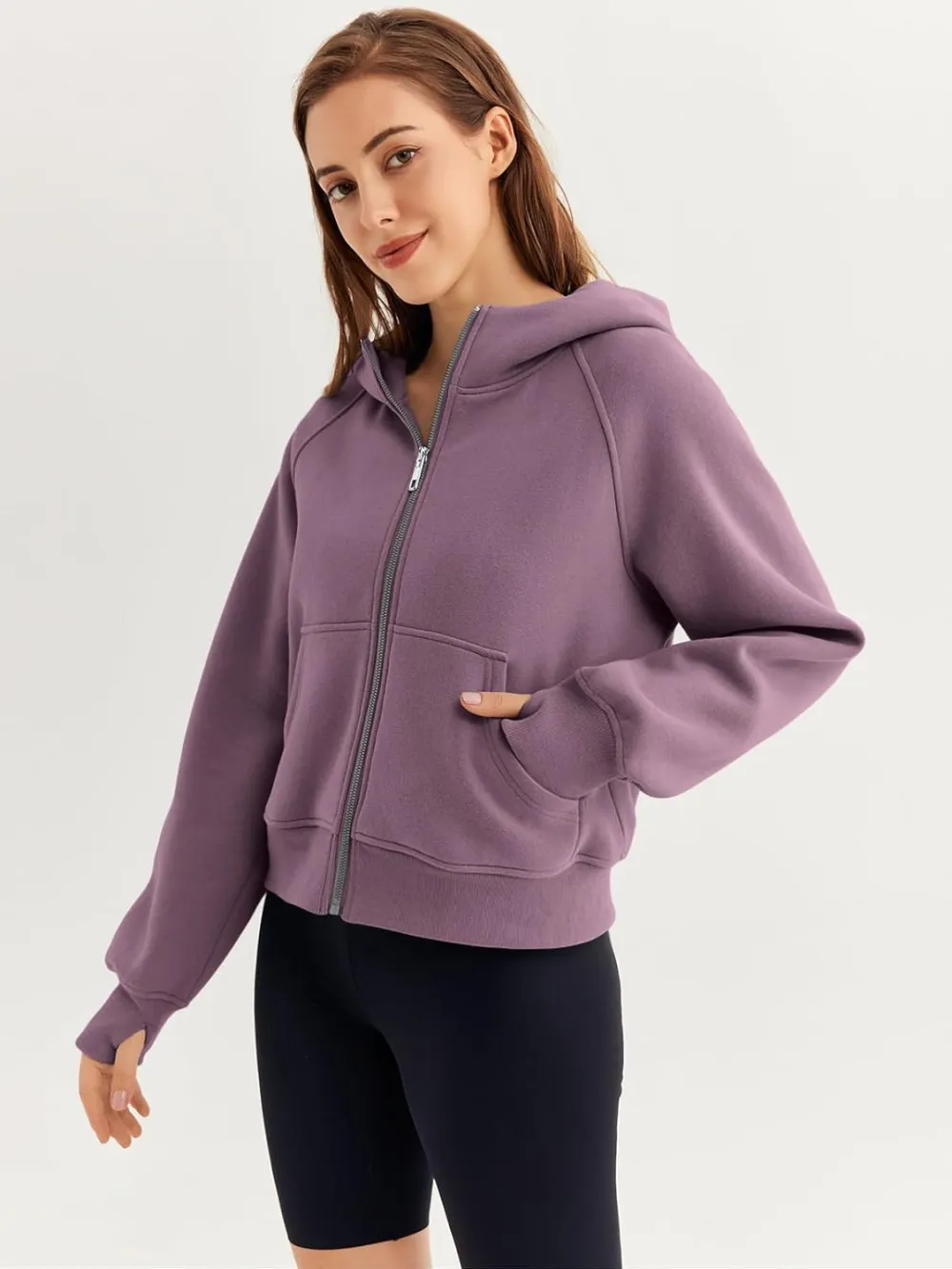 Womens Zip Up Hoodies Fleece Jackets Oversized Sweatshirts Fall Fashion Outfits 2024 Sweaters Winter Clothes
