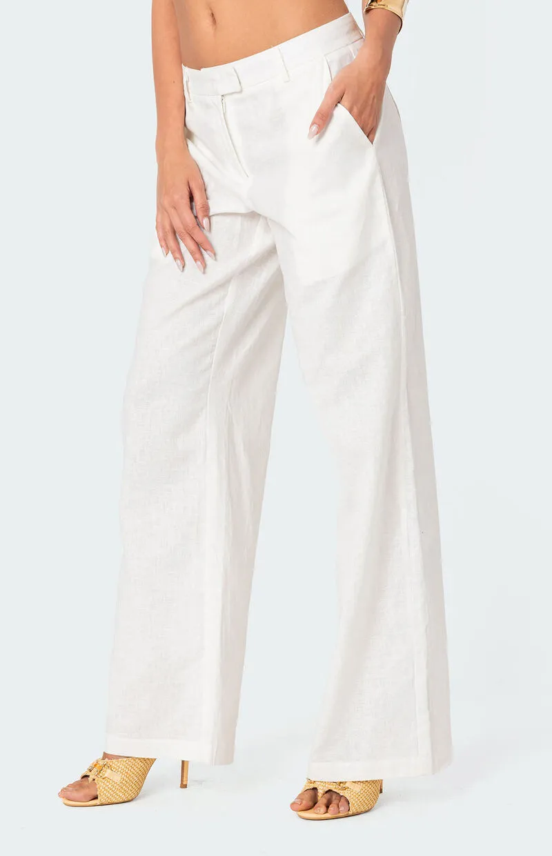 Edikted Arya Linen Look Pants