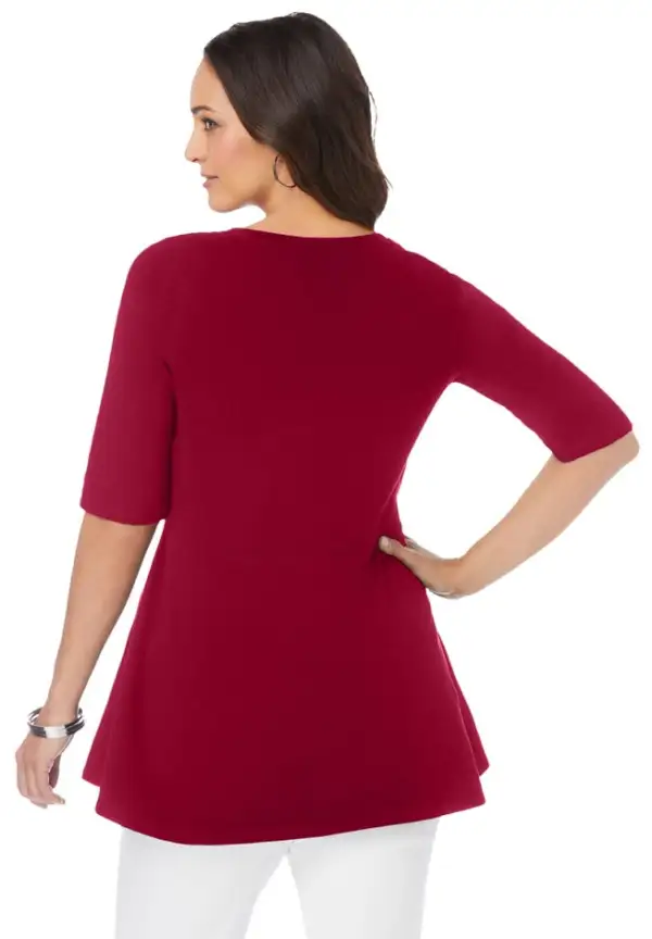 Stretch Cotton Peplum Tunic