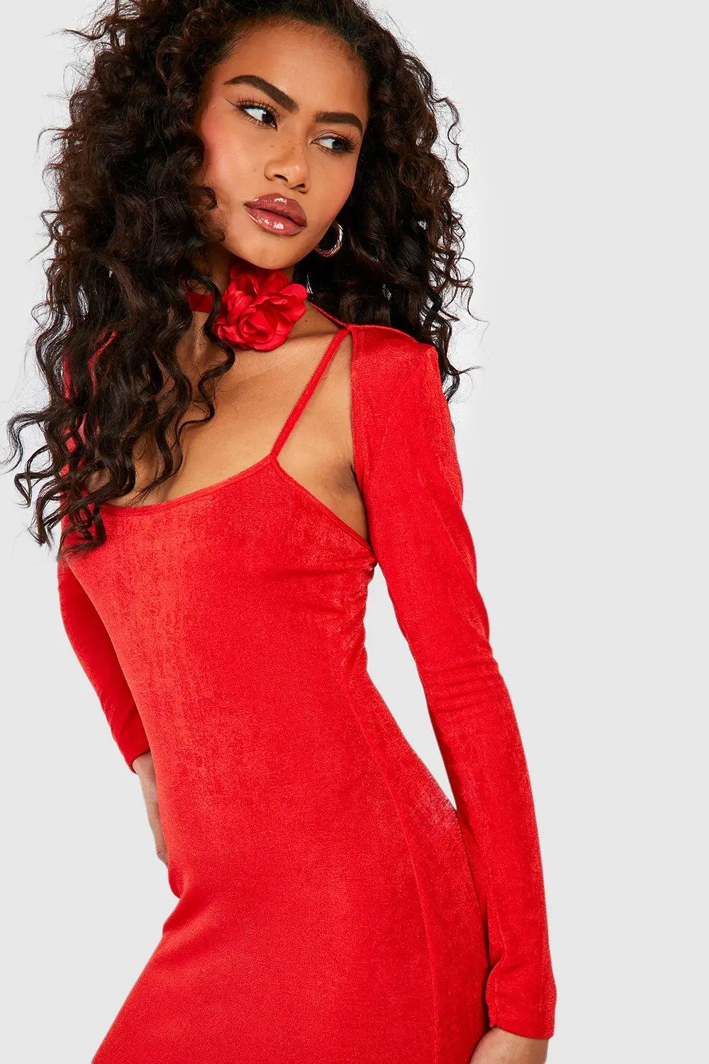 Spring/Summer Textured Slinky Bolero & Flared Maxi Dress