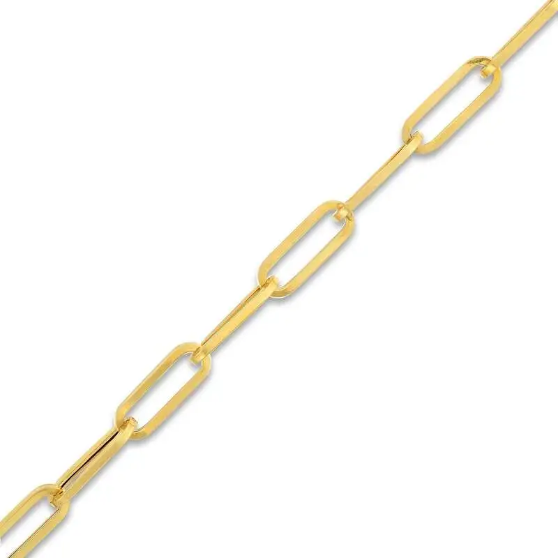 Hollow Paperclip Bracelet 10K Yellow Gold 7.5