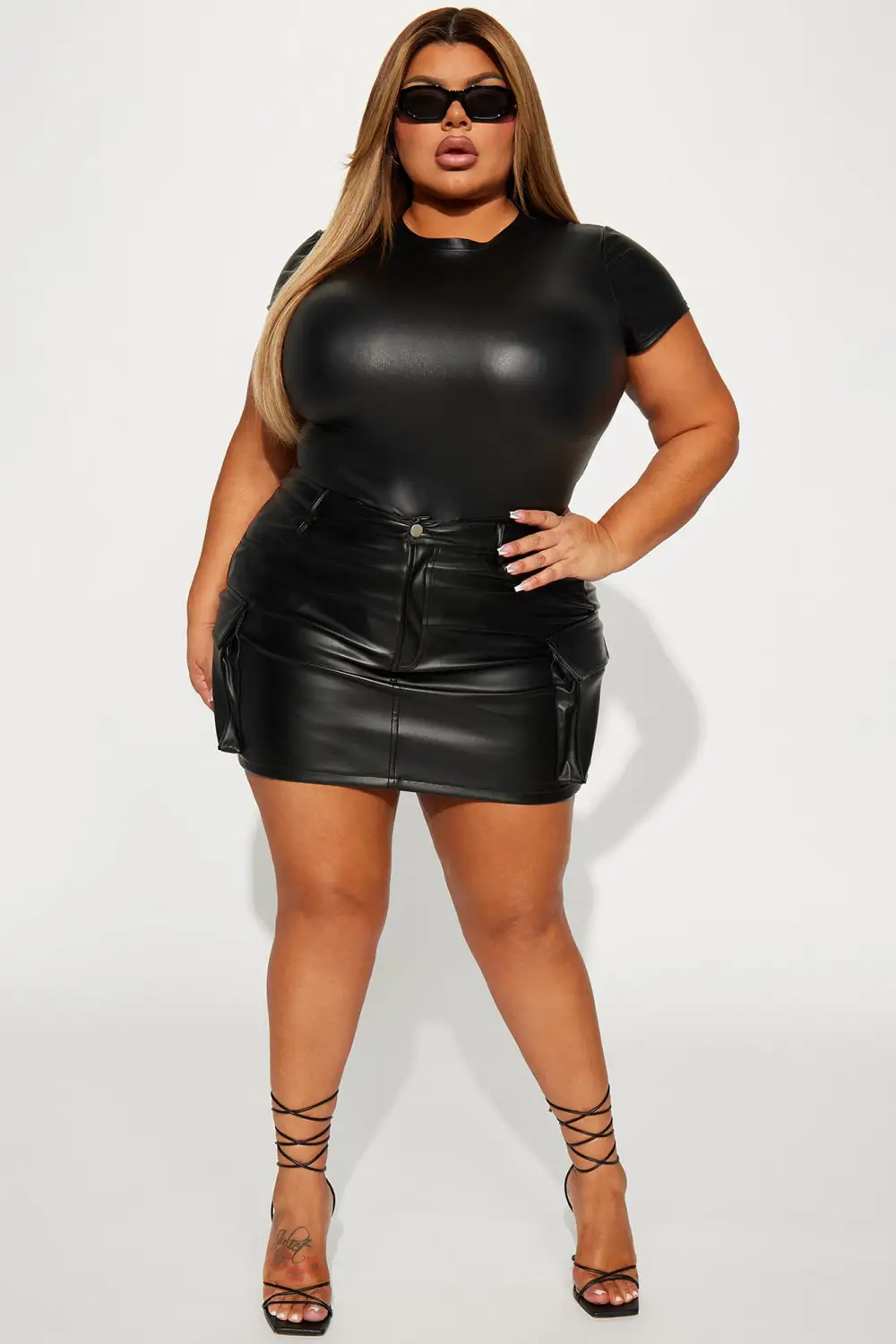 Cori PU Bodysuit - Black