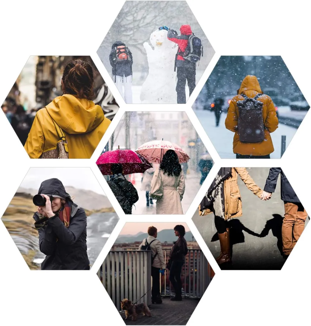 Women's Long Hooded Rain Jacket Outdoor Raincoat Windbreaker