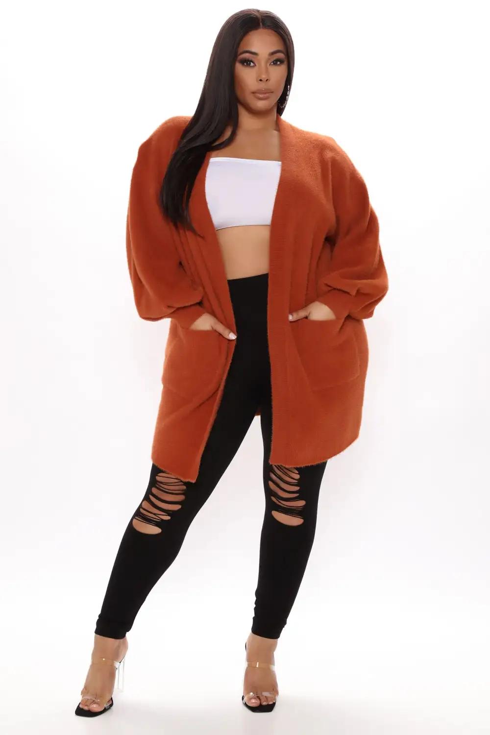 The Lucky One Cardigan - Rust