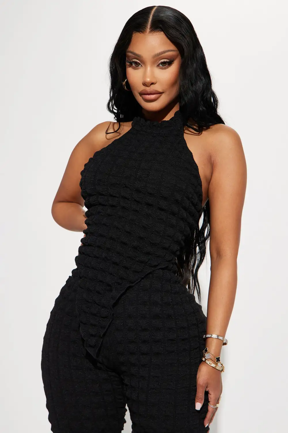 Bailey Bubble Pant Set - Black