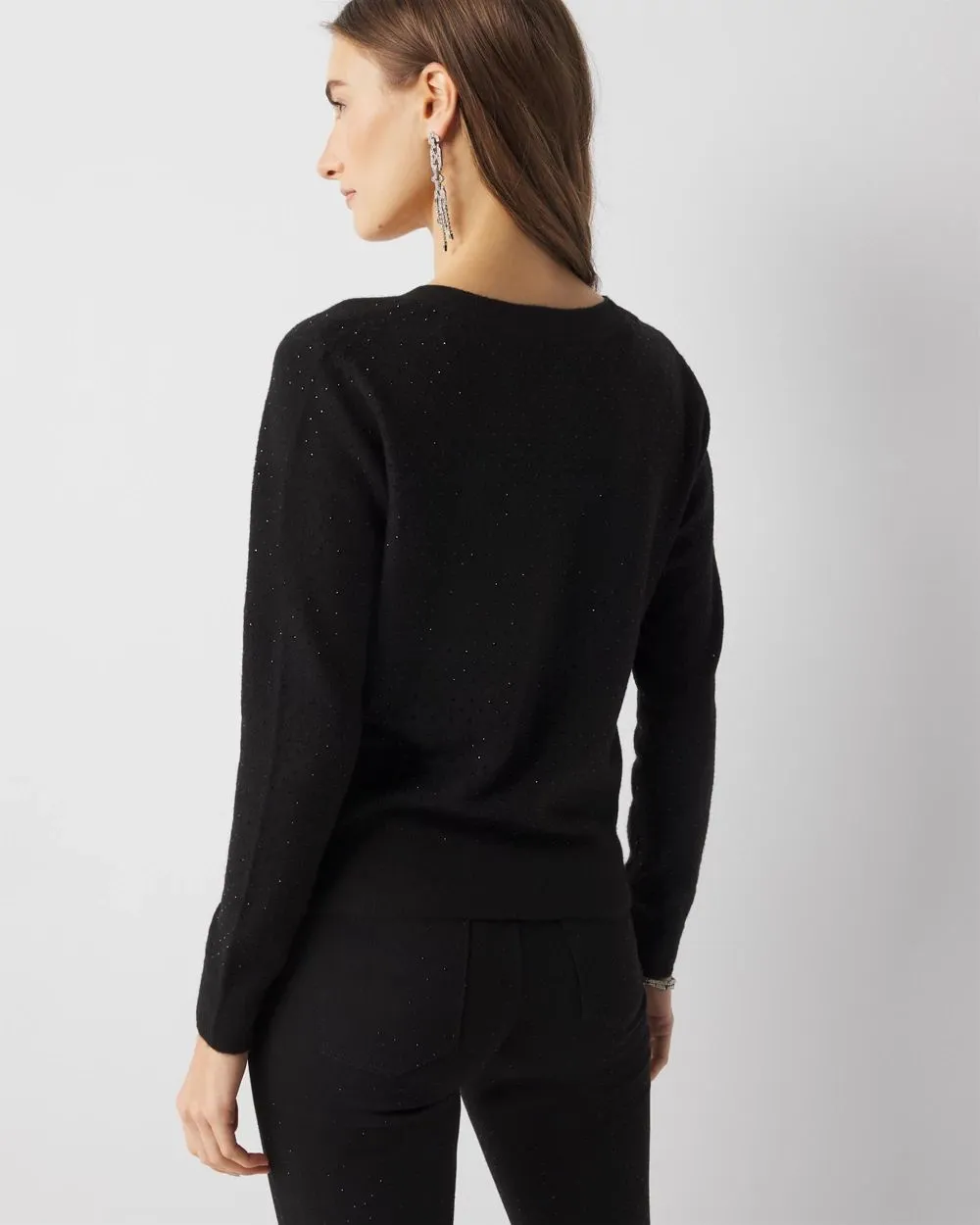 Petite Embellished V-Neck Sweater