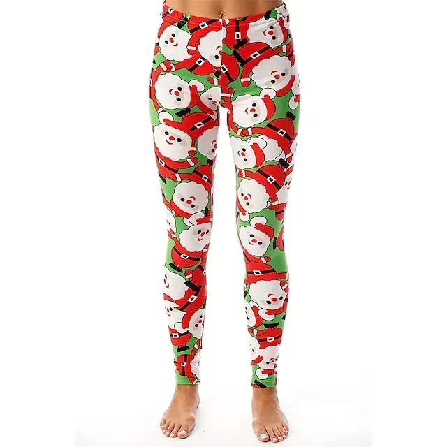 Santa Claus Leggings Jogger Pants Women's Christmas Christmas Christmas Eve Adults' Christmas New Year Eve Polyester Lycra Spandex Pants