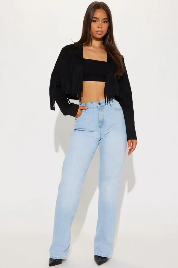 Festival Vibe Fringe Jacket - Black