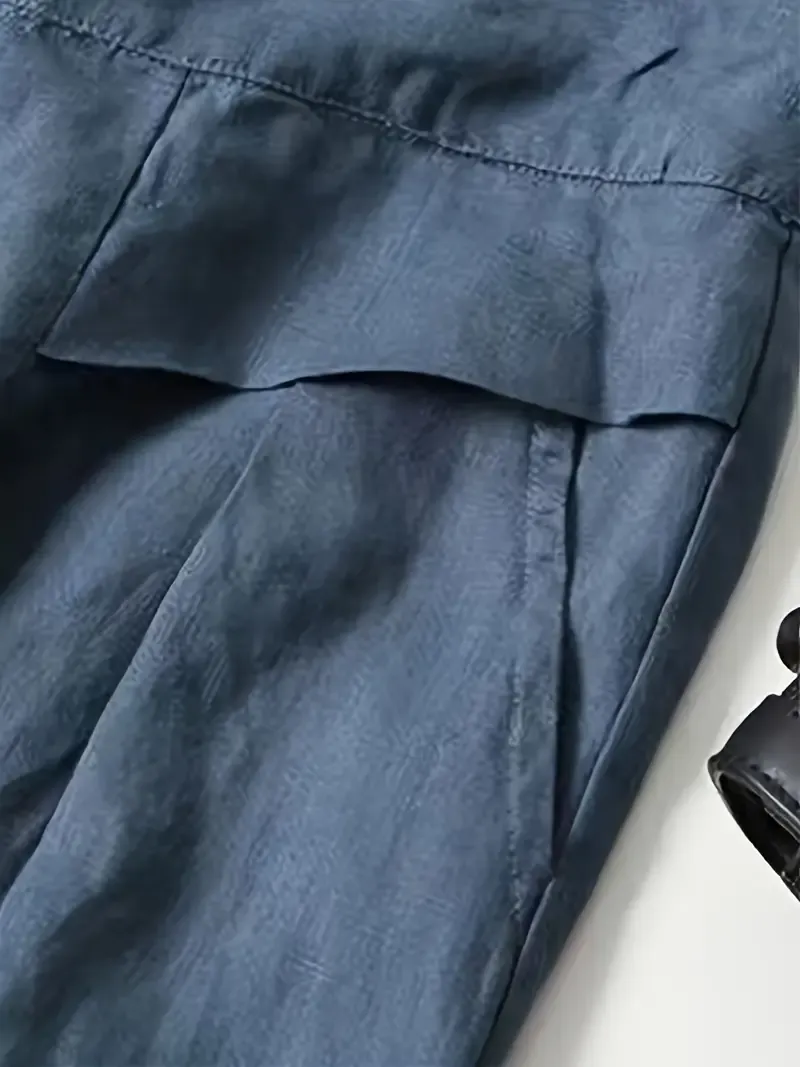 Solid Wide Leg Pants, Casual Palazzo Pants For Spring & Summer, Women's Clothing