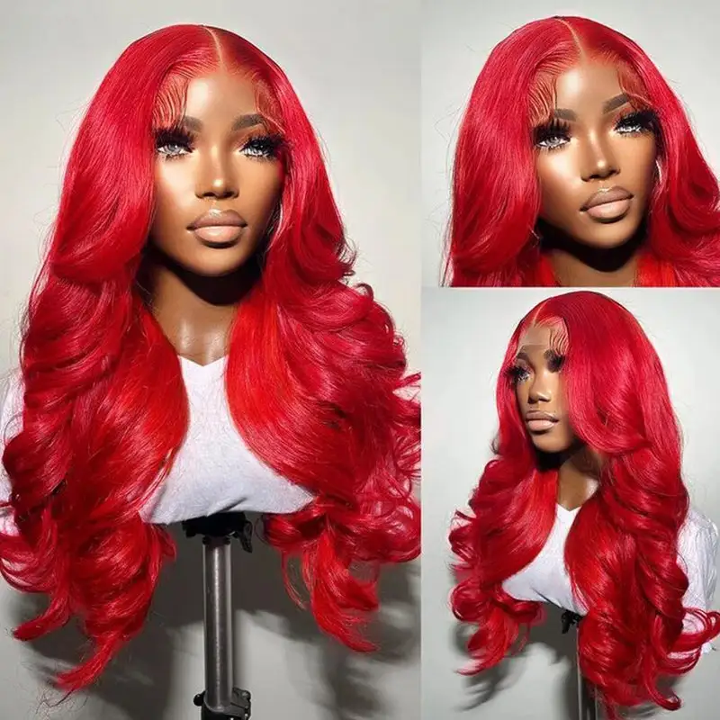 Chilli Red 13x6 Transparent Lace Wig 100% Virgin Human Hair