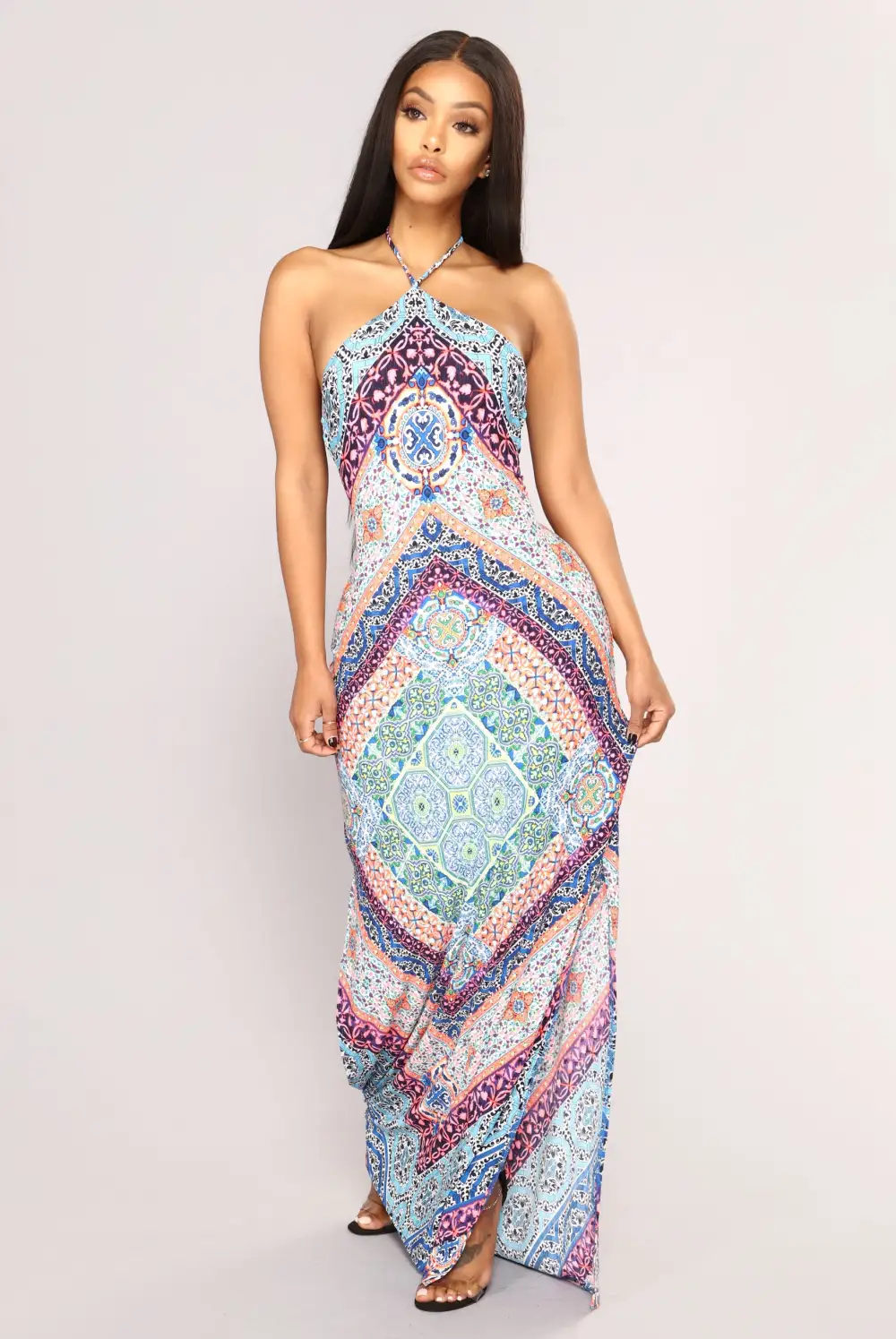 Winding Road Maxi Dress - Blue