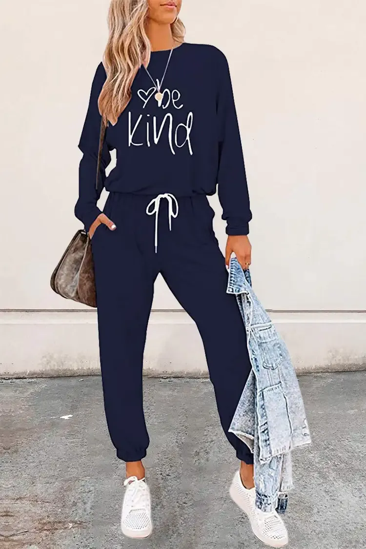 Black Crew Neck Long Sleeve Oversized Tracksuit