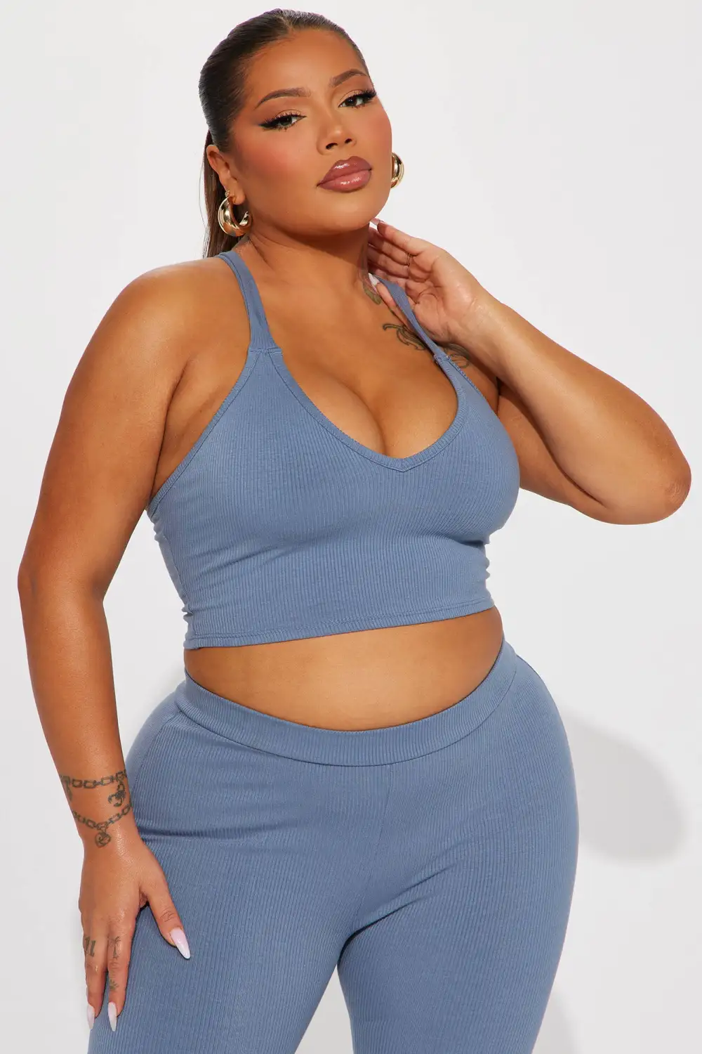 Elliana Snatched Pant Set - Charcoal