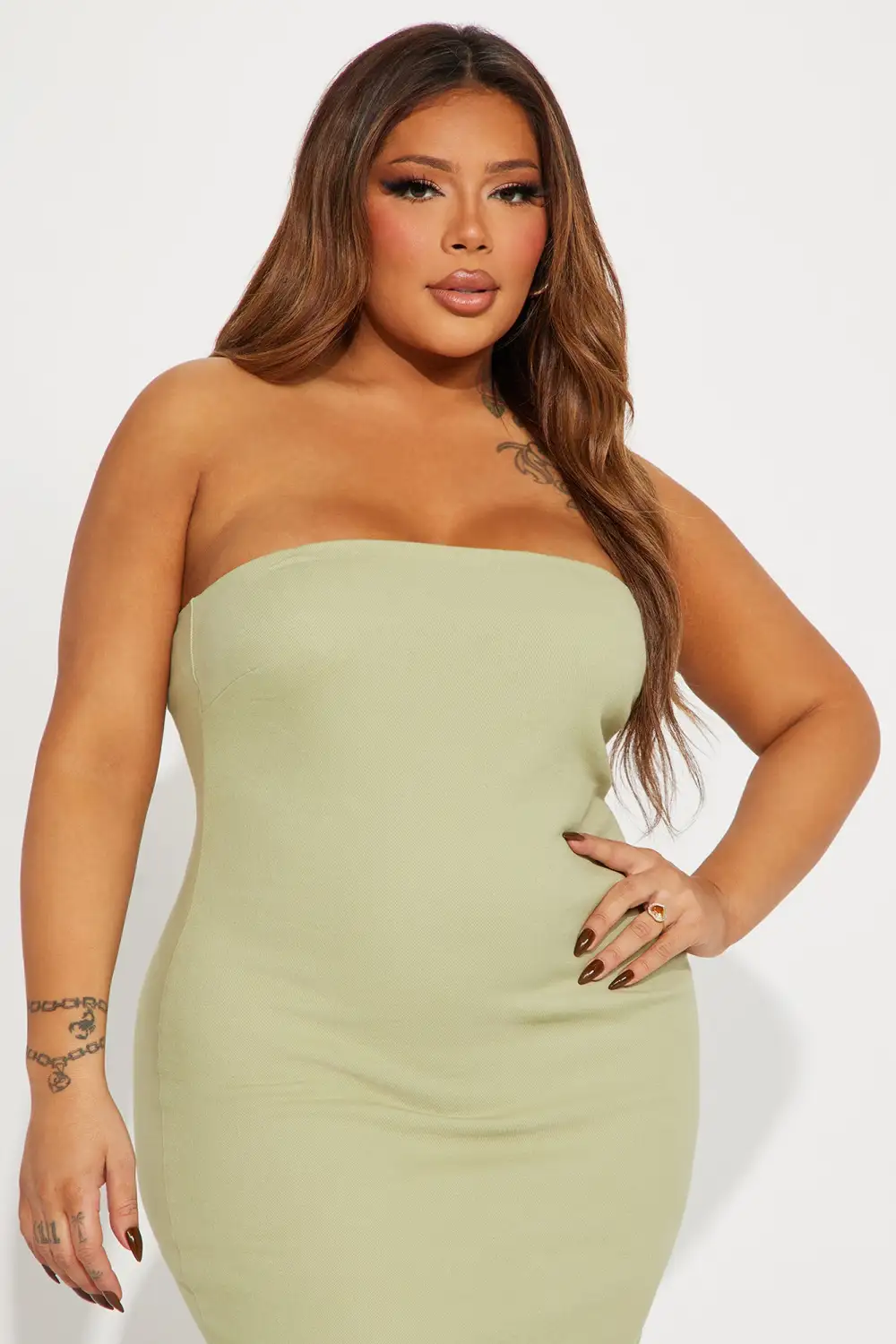 Cayleigh Denim Maxi Dress - Sage