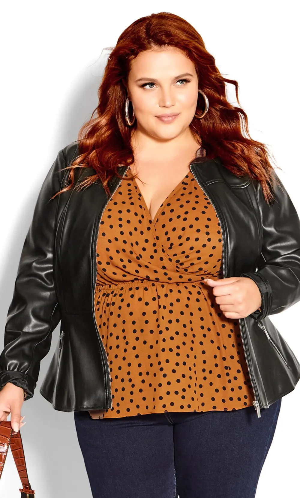 Evans Black Faux Leather Fitted Jacket