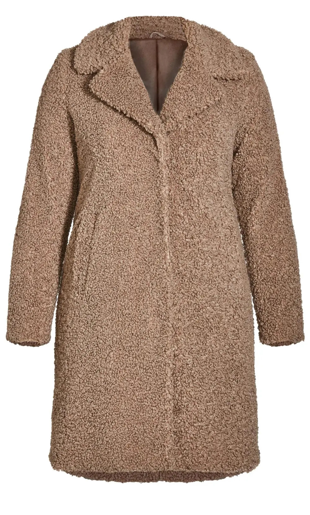Evans Brown Teddy Shearling Midi Jacket