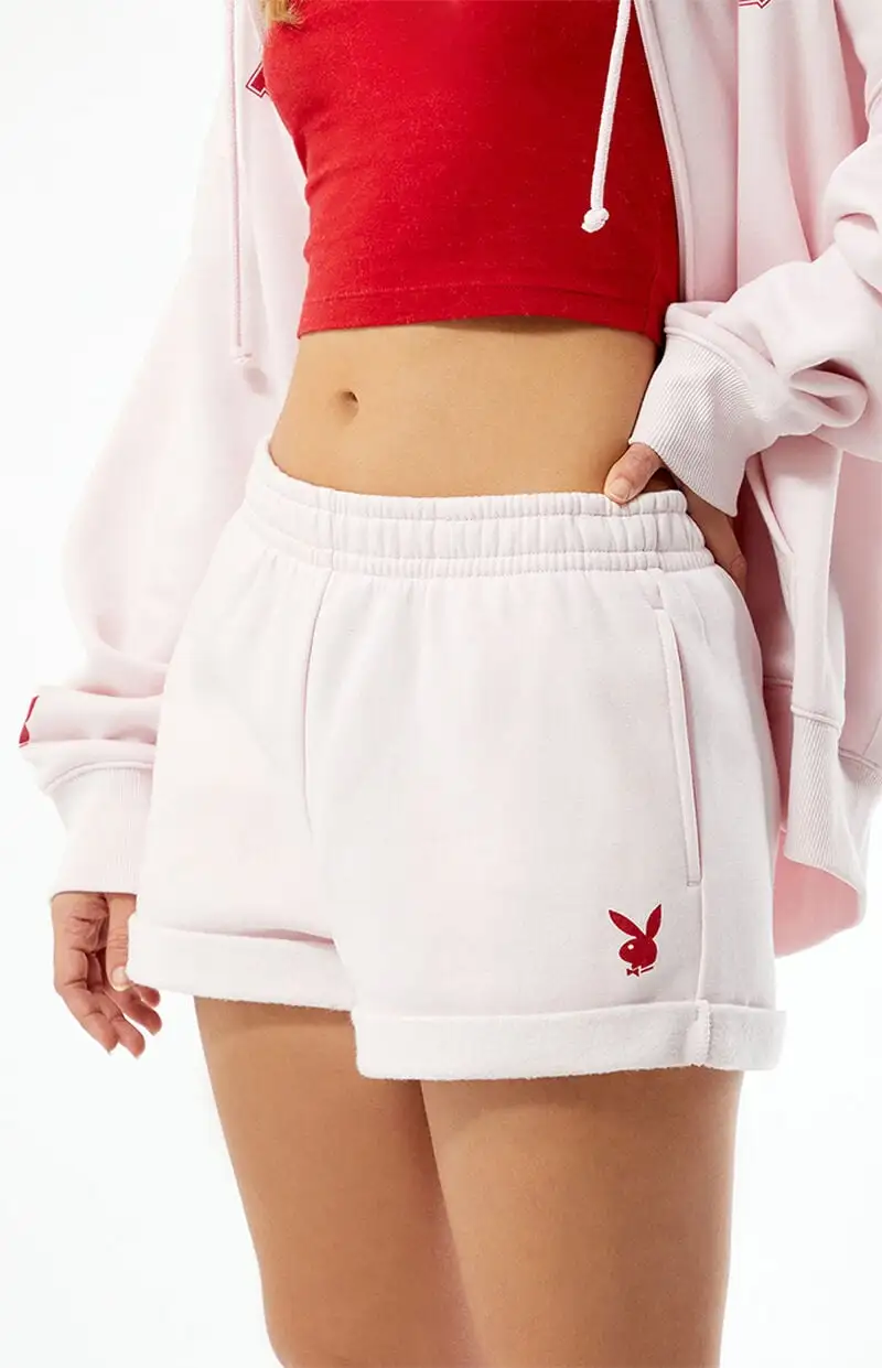 Playboy By PacSun Rolled Hem Sweat Shorts