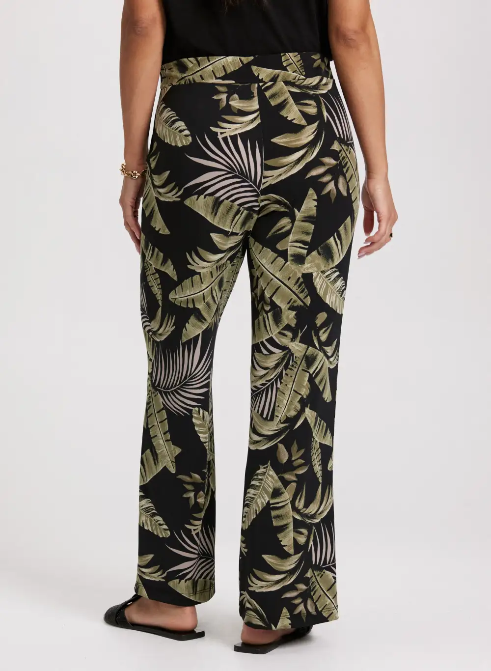Pull-On Leaf Print Pants