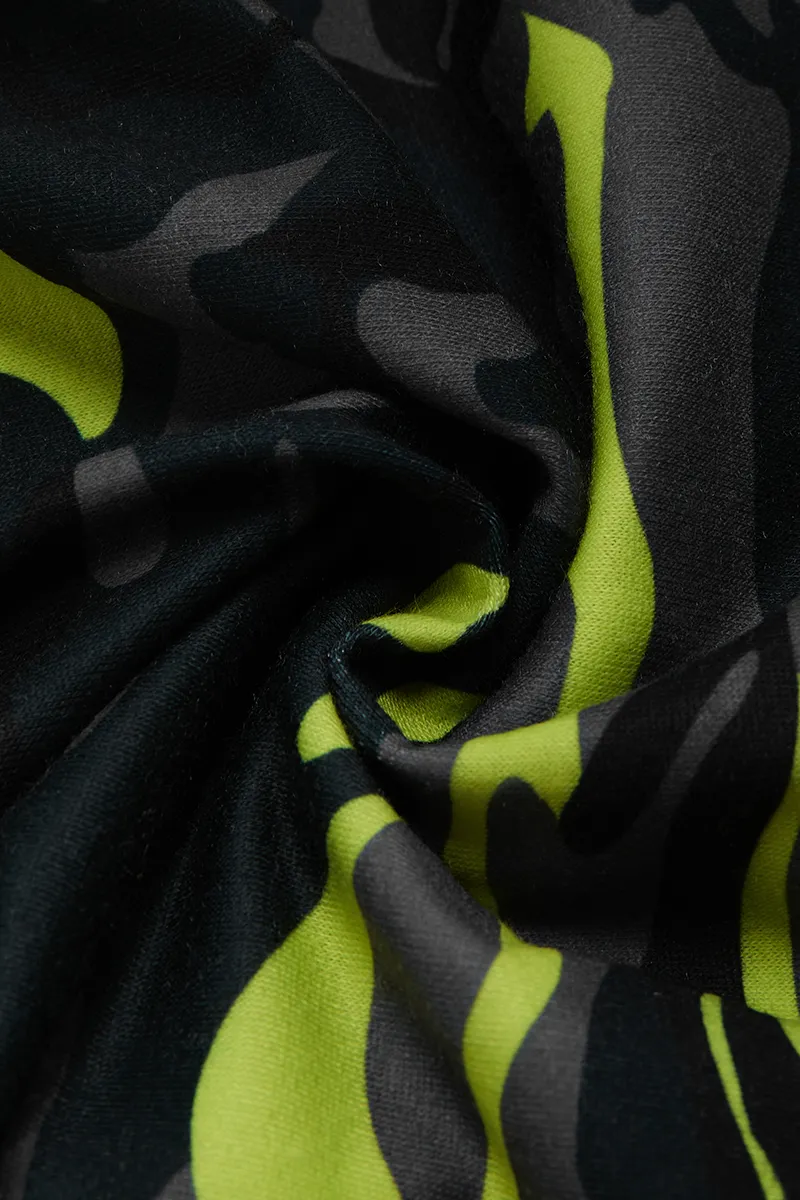 Camo Print Drawstring Capris Pants