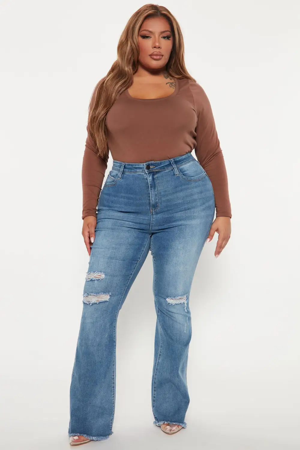 Briana Long Sleeve Top - Chocolate