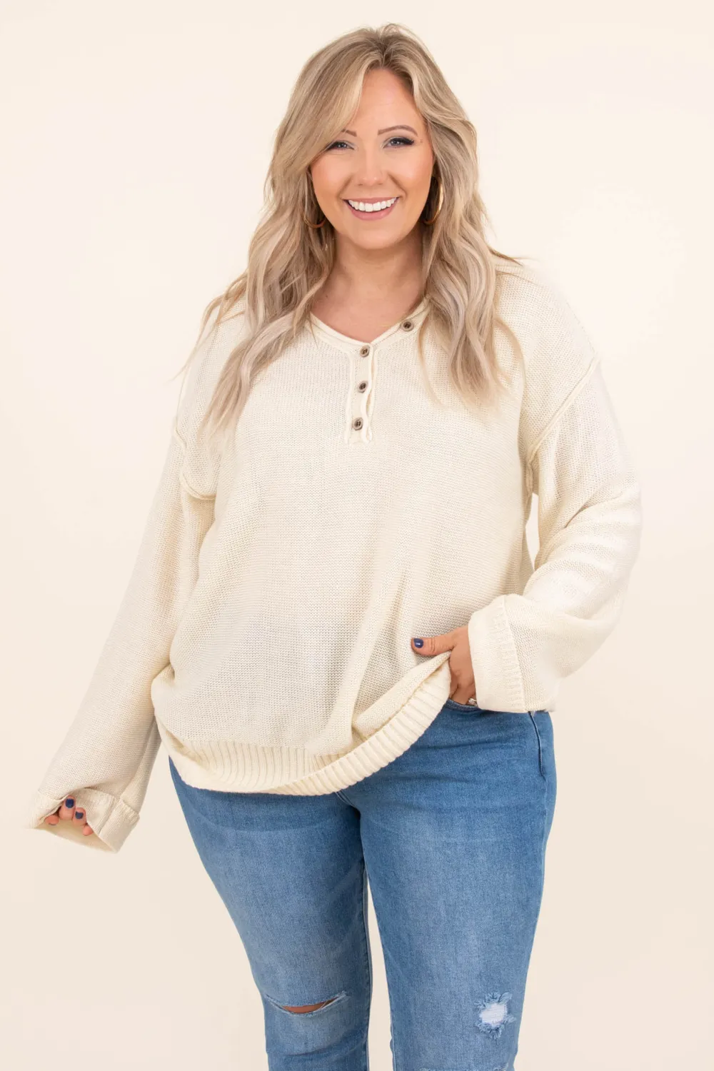 Chilly On A Hot Day Sweater, Oatmeal