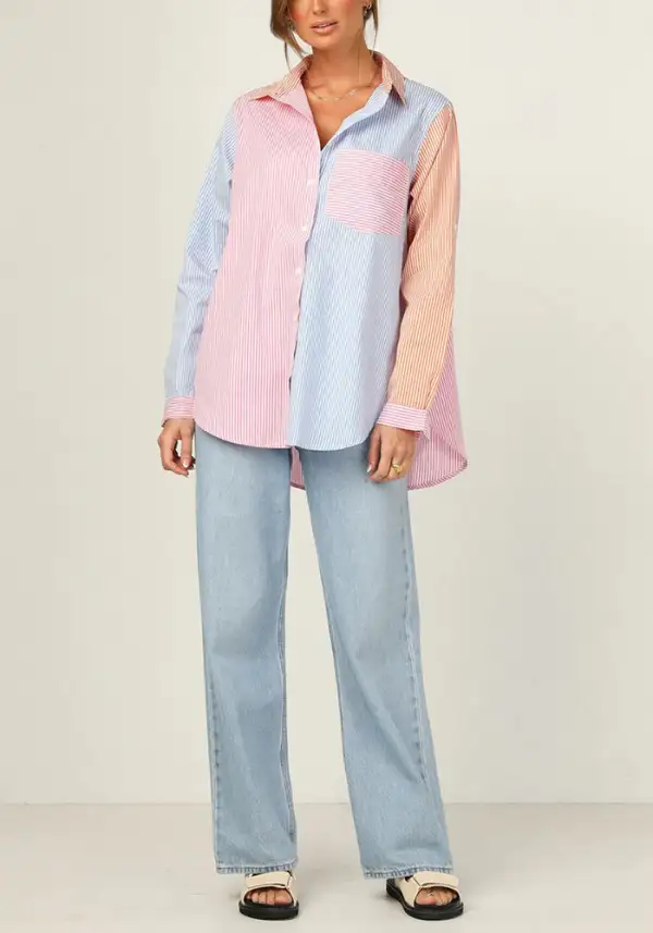 Maggie Contrast Striped Blouse