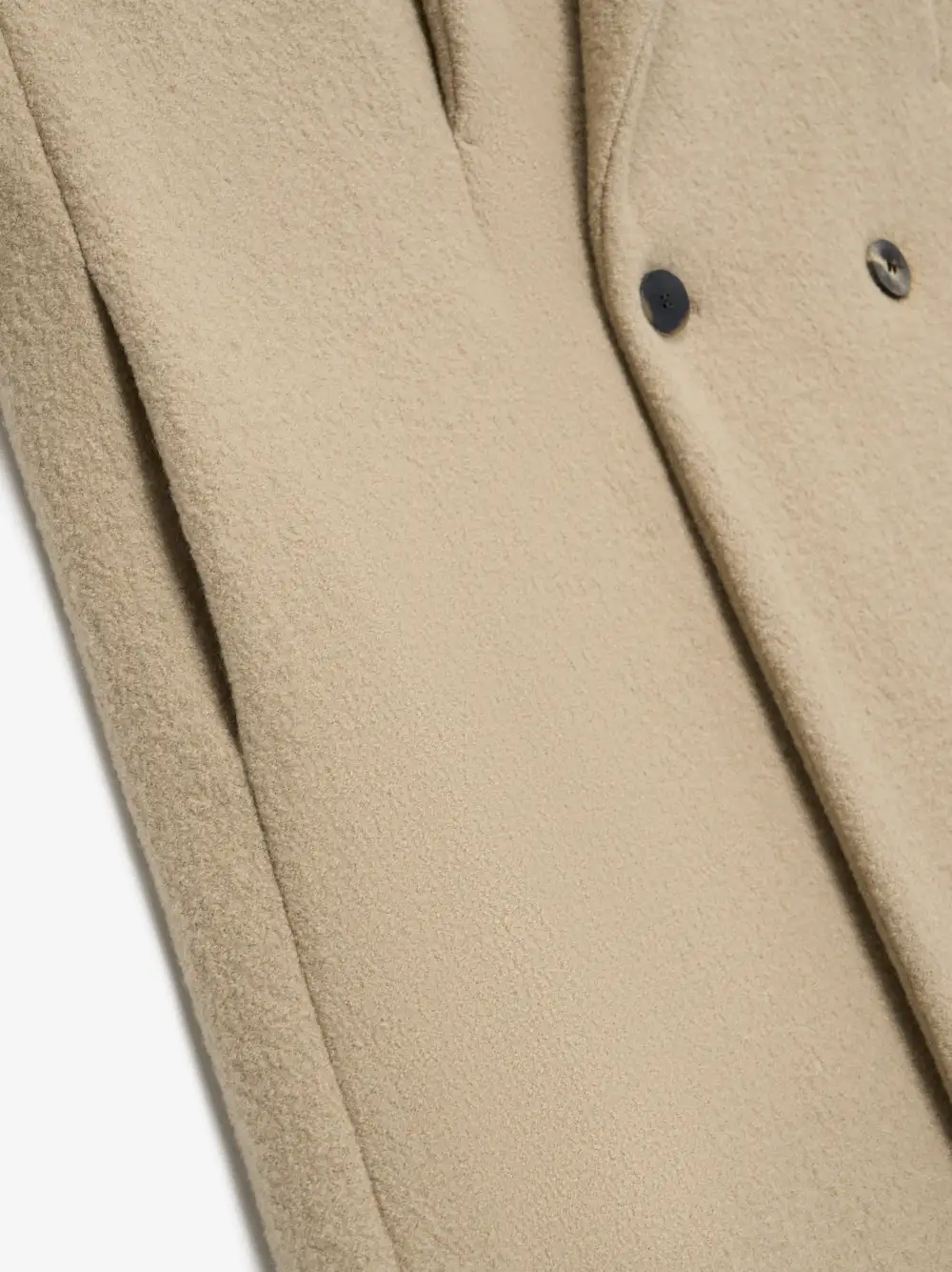 Boiled Wool Double Breasted Overcoat